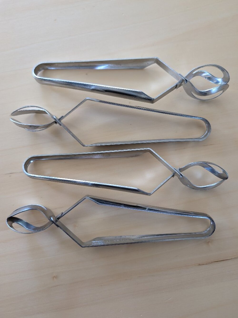 Set of 4 INOX Escargot Tongs | Made in France Stainless Steel Vintage